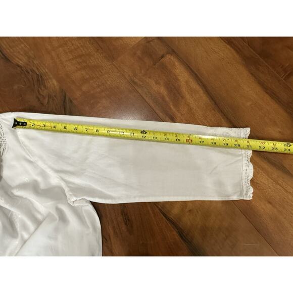 Lauren Ralph Lauren 3/4 Sleeve Lace Trim Shift Dress White Women's Size 16 Beach - Picture 7 of 8